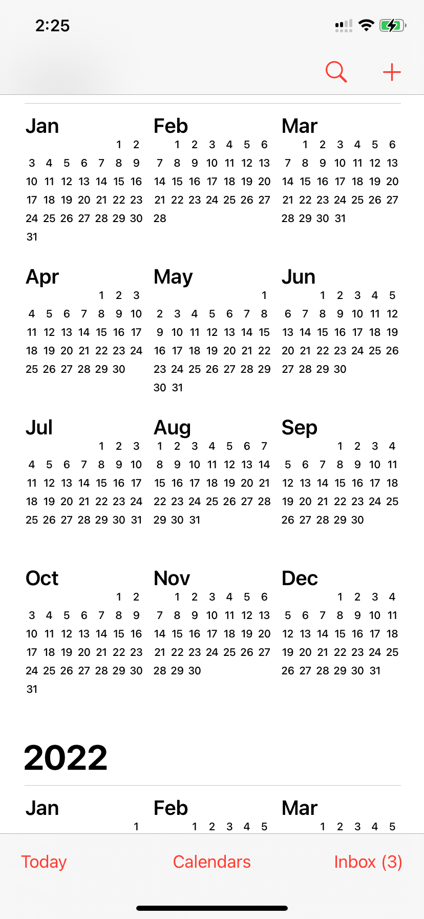 Scroll to the bottom and click Calendars.